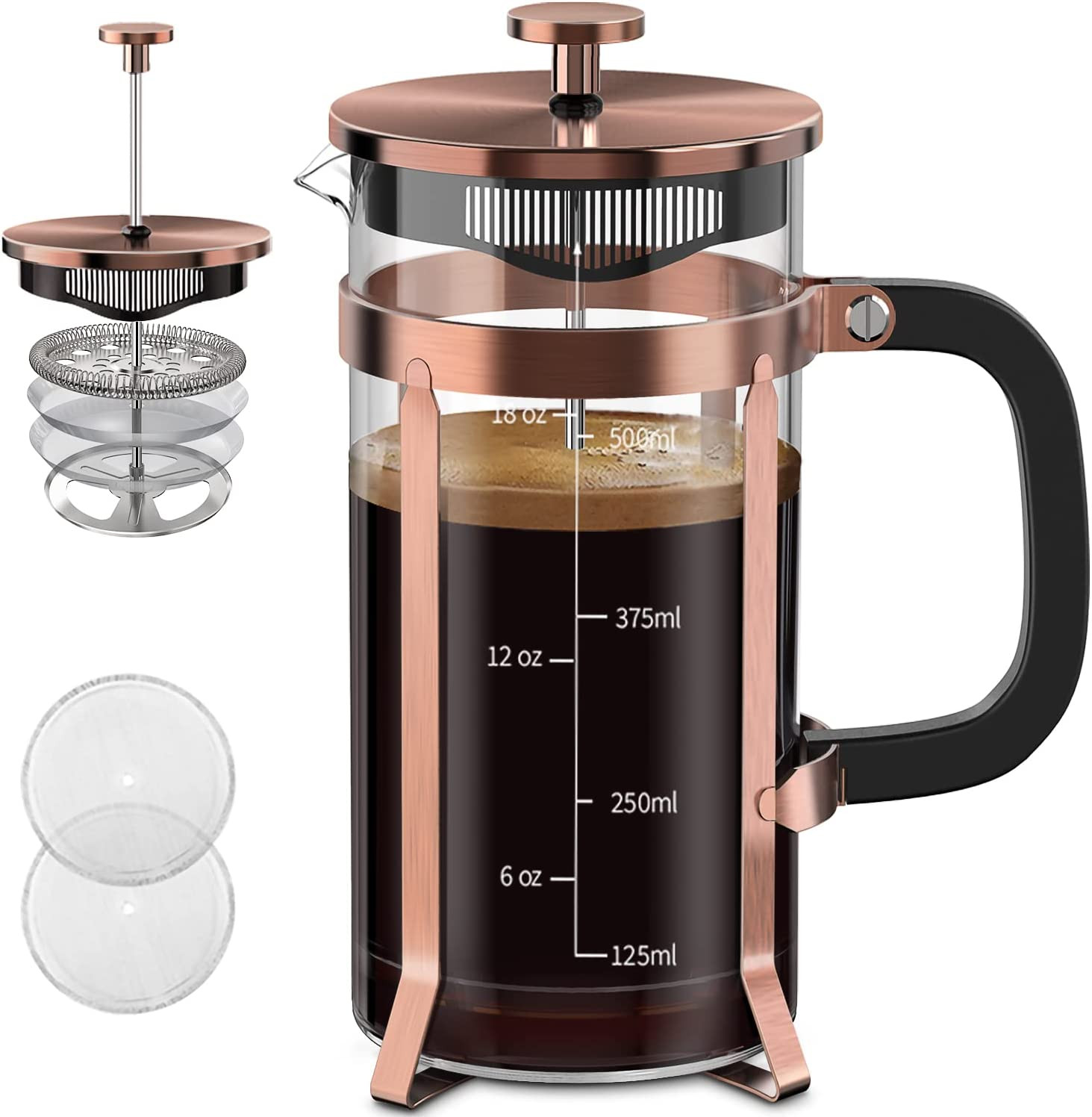 21oz Stainless Steel With 4 Filters Bpa Free (copper)