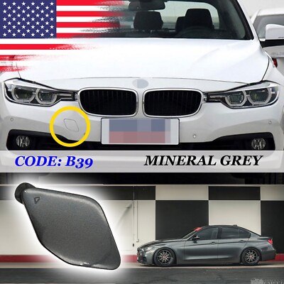 For BMW F30 16-19 Front Bumper Tow Hook Eye Cover Mineral Grey Paint Code B39