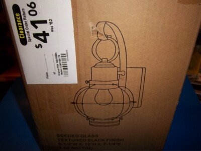 Vaxcel Chatham Light Outdoor Wall Sconce Black/Clear Seeded Glass - OW21861TB