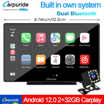 Carpuride Android 12.0 9'' Apple Carplay Car Radio Bluetooth Stereo Touch Screen 