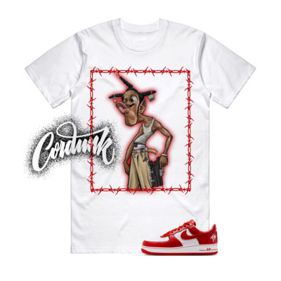 Air Force 1 Terror Squad White University Red T Shirt Match LDOG