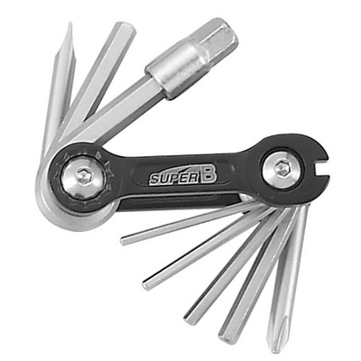 TOOL, WRENCH, MULTI-FUNCTION, FOLDABLE, 10 FUNCTIONS, BICYCLE TB-9870-BLACK