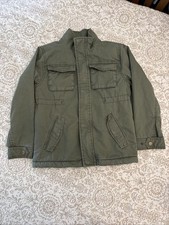 OshKosh B gosh Kids Canvas Jacket Surplus Size 8 Olive Green Full Zip Cotton