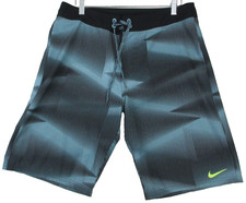 Nike Vapor Stretch Board Shorts Mens Size 32 Blue Geometric Swim Trunks