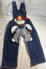 VTG Denim Overalls Nike Bear 3d Print Xl 18 24 Months RARE