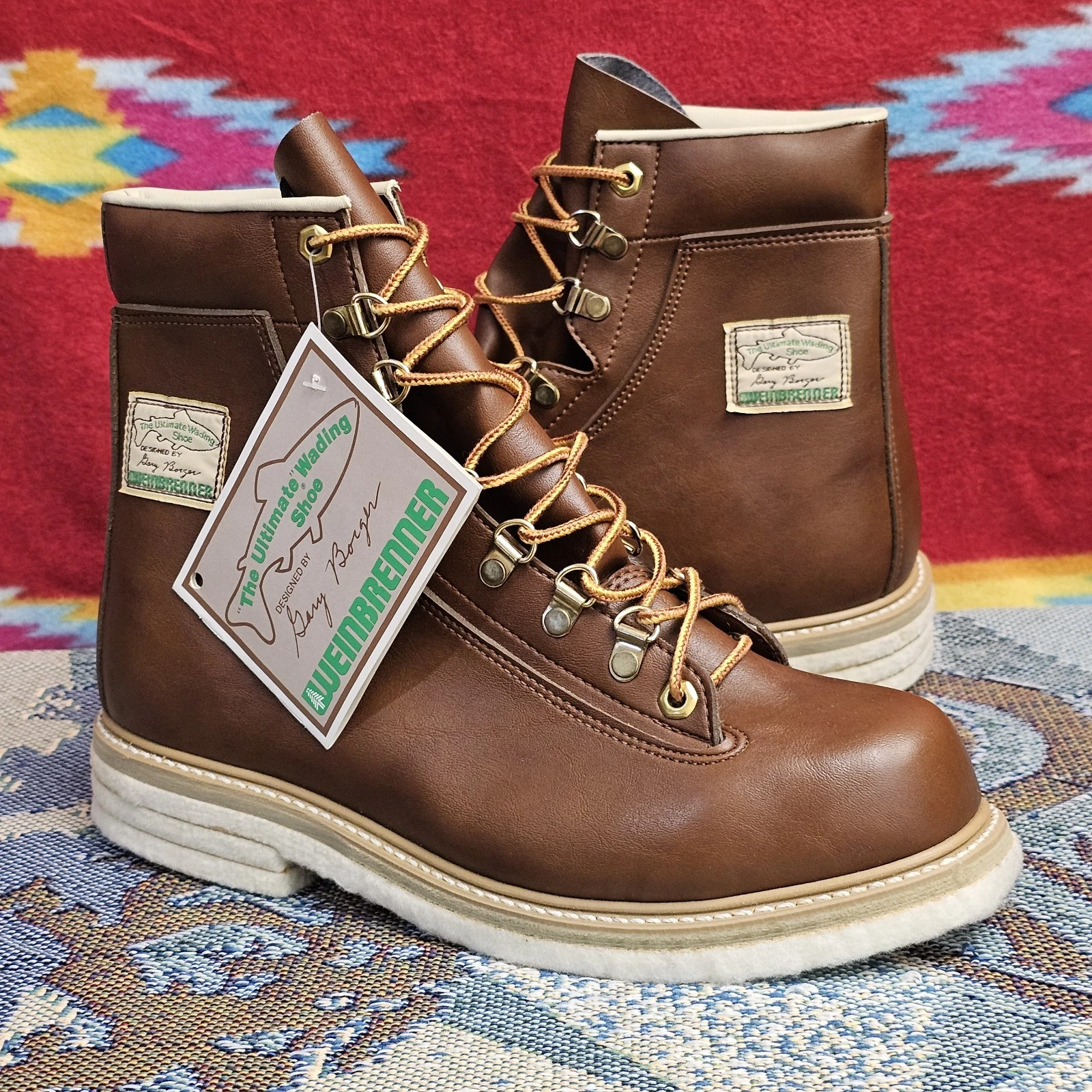 WEINBRENNER USA Mens 9 Gary Borger Studded Felt Sole Fly Fishing Wading Boots