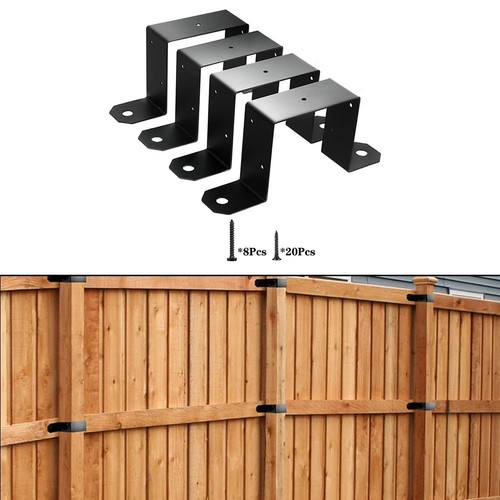 Lot De 4 Crochets De Clôture Pour Plantes, 15,2 Cm, Supports Muraux En Acier Inoxydable Pour Mangeoires à Oiseaux, Jardinières, Lanternes, Carillons éoliens D'intérieur Et D'extérieur (noir