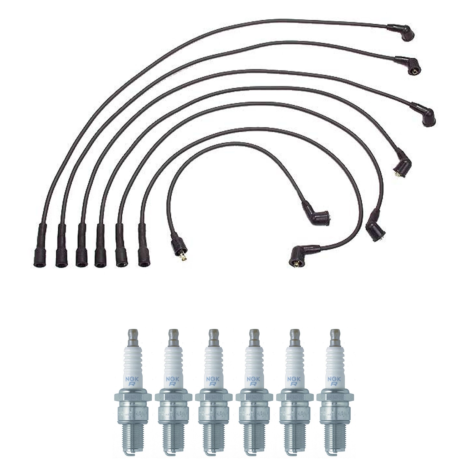 Denso Ignition Wires and NGK Spark Plugs Kit for Nissan 810 280Z 280ZX L6