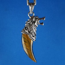 Wolf Tigerauge Edelstein Heilstein Charivari Scharivari Anhänger Trachtenschmuck