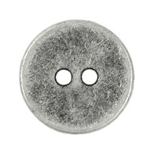 30 Pieces Concave Metal Hole Buttons. 15mm 5/8 inch Antique Silver