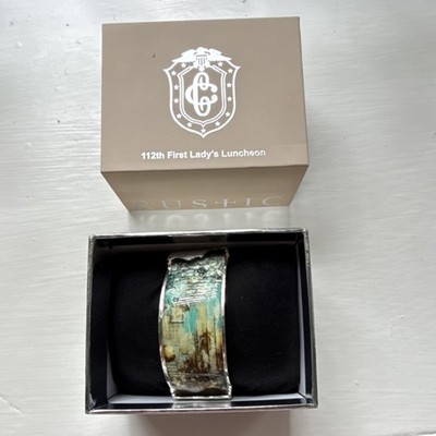 Rustic Cuff 112th First Lady's Luncheon Limited Edition Metal Bracelet Silver B 