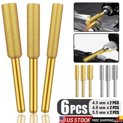 6x High Hardness Titanium Diamond Chainsaw Sharpener Stone Bit Bulk Chain Electr