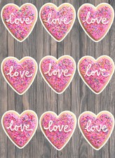 Love Cookie Die Cut Vinyl Stickers Set Scrapbooking Laptop Waterbottle