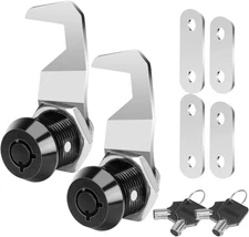 2 Pack Black Toolbox Lock with Keys, 5/8 Inch Keyed Alike Cabinet Tubular Cam Lo