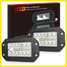 Flush Mount LED Light Pods, 2Pcs 6 Inch Spot Flood Combo Beam 6000 LM Triple ...