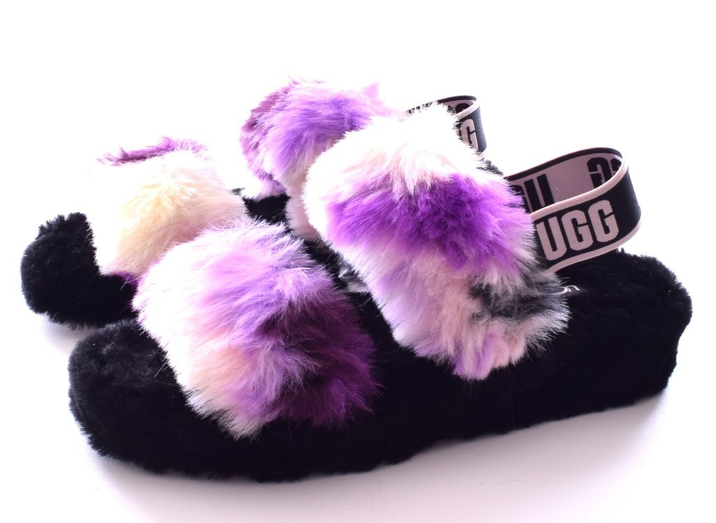 UGG Oh Yeah Tie Dye Women's Magnolia Purple Faux Fur Slide Slipper