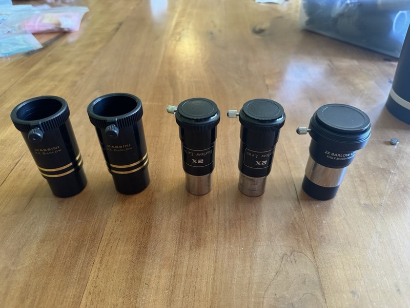Assorted Barlow Lenses, 3x, 2x