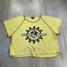 Vintage 80's 90's  BodyBuilding Cropped Rag  Top Gold's Gym World Large Men’s
