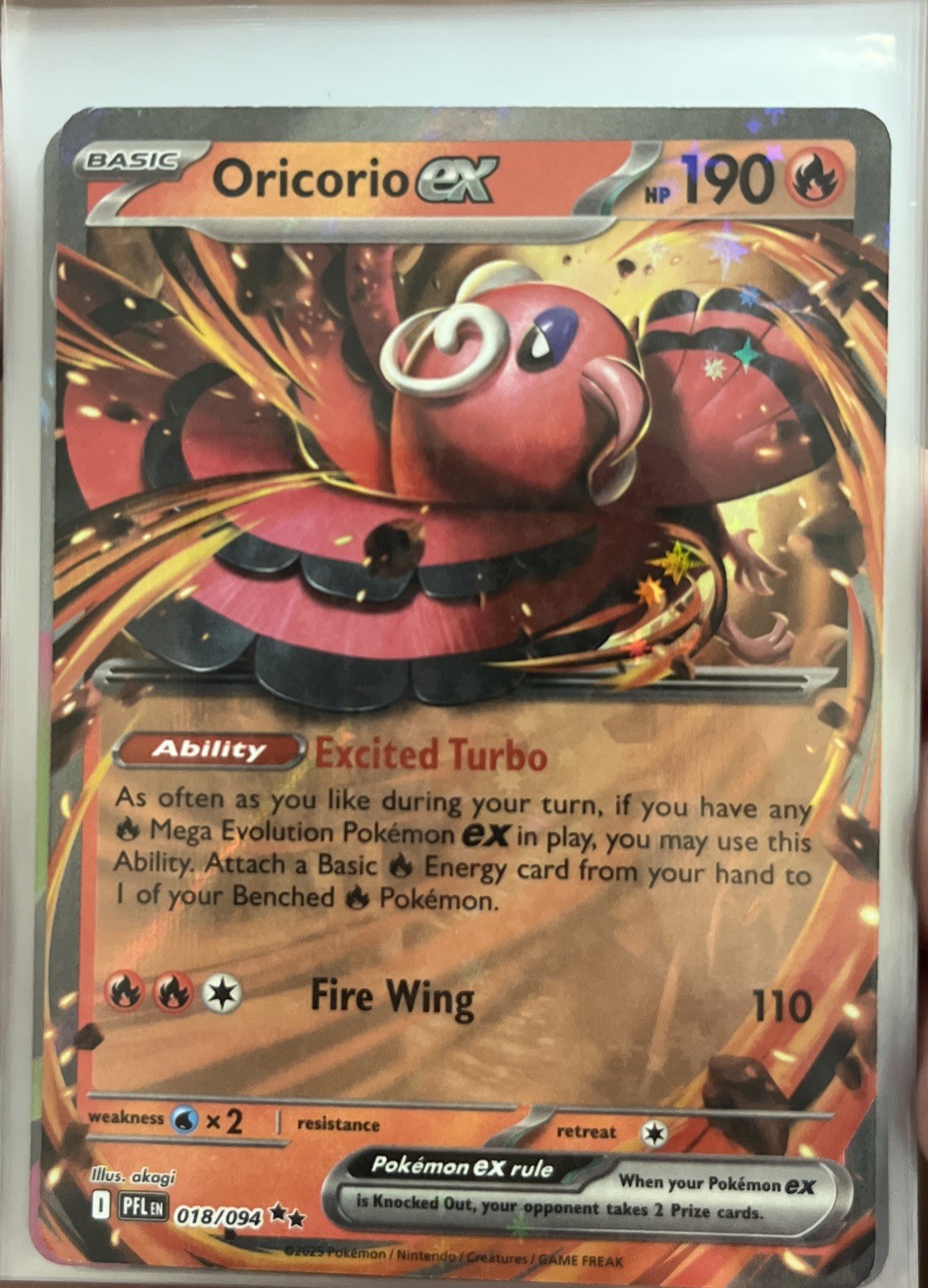 Oricorio ex 018/094 Me02: Phantasmal Flames Holo Double Rare NM *Free Shipping*