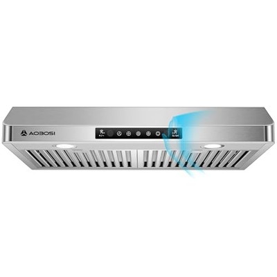 AAOBOSI 30-Inch Under-Cabinet Range Hood 800 CFM Stainless Steel LED Lights