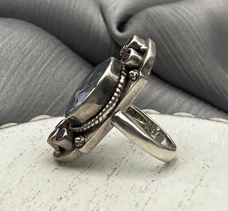 Nicky Butle 925 Sterling Silver Quartz NB Ring 11G / Sz 7 - Image 2 of 4