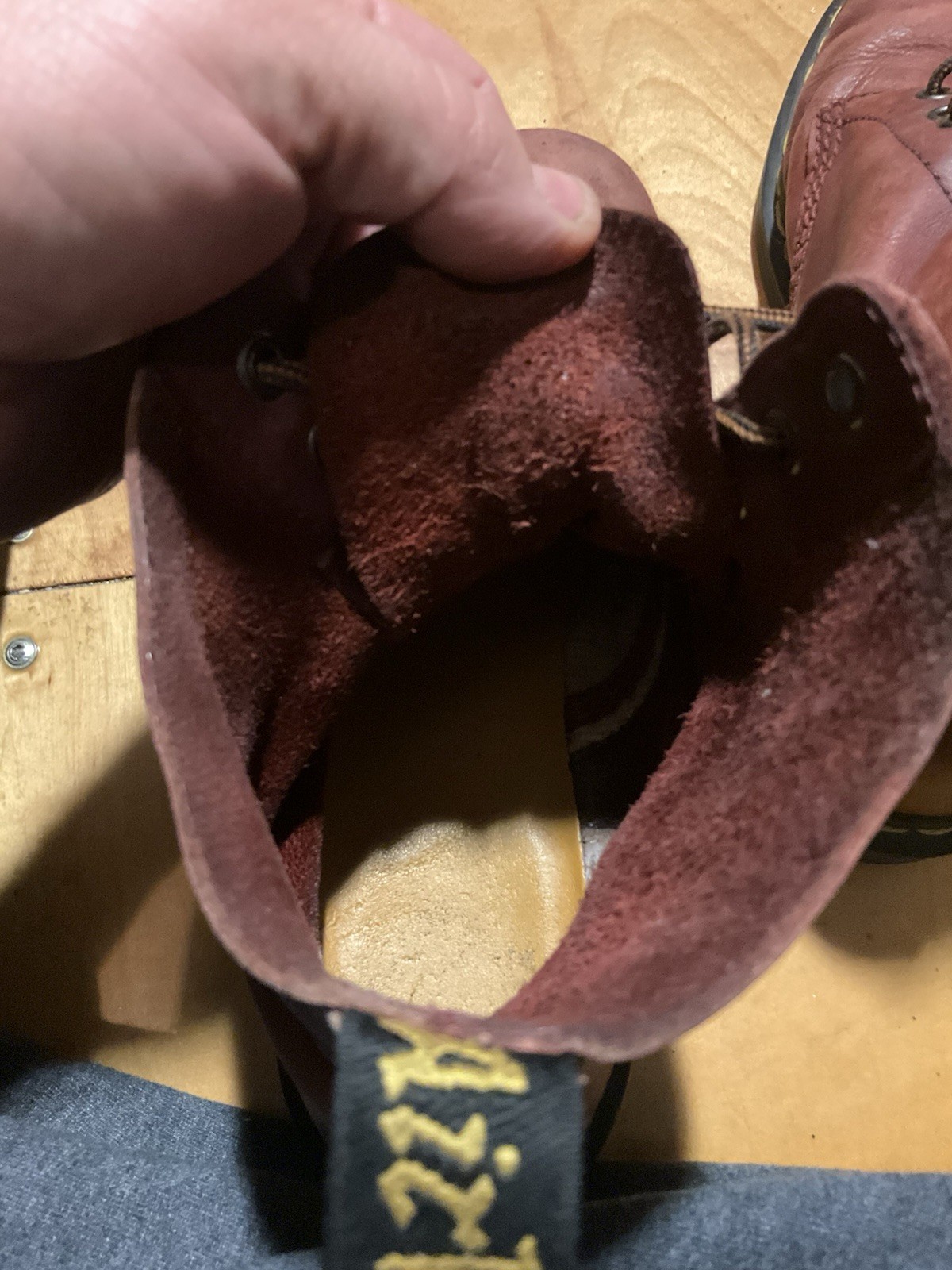 Doc Martens burgundy leather Air Wair Bouncing Soles Boots 11" please read thumbnail 3