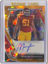 MARLON TUIPULOTU ROOKIE 2021 PANINI PRIZM SAPPHIRE DRAFT PICKS AUTOGRAPH CARD RC