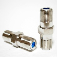 TechDirect F-Type Coaxial Cable Connector Couplers 2 Pack 2 Pack, Silver