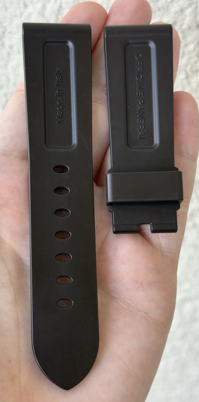 Officine Panerai 24mm x 22mm Dark Brown Rubber Watch Strap Band Authentic OEM