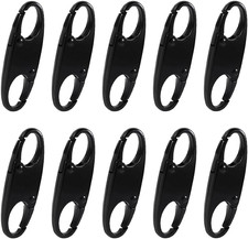 10PCS Zipper Clips anti Theft S Shaped Double Small Carabiner Clips Black Zipper