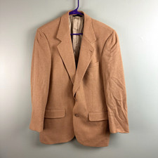 Vintage Bill Blass Mens Camel Hair Blazer Size LG? 42R Made In USA Beige Tan