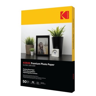 Kodak Fotopapier A4 (glänzend 240 g/m² - 50 Blatt) A4, 240 g/m², 50 Blatt, weiß 