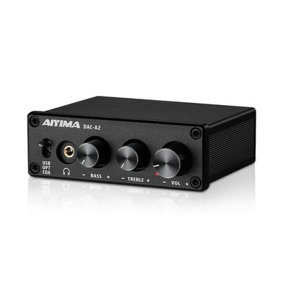 AIYIMA DAC-A2 Headphone Amplifier DAC with Bass Treble Controls PC-USB/Optical/C