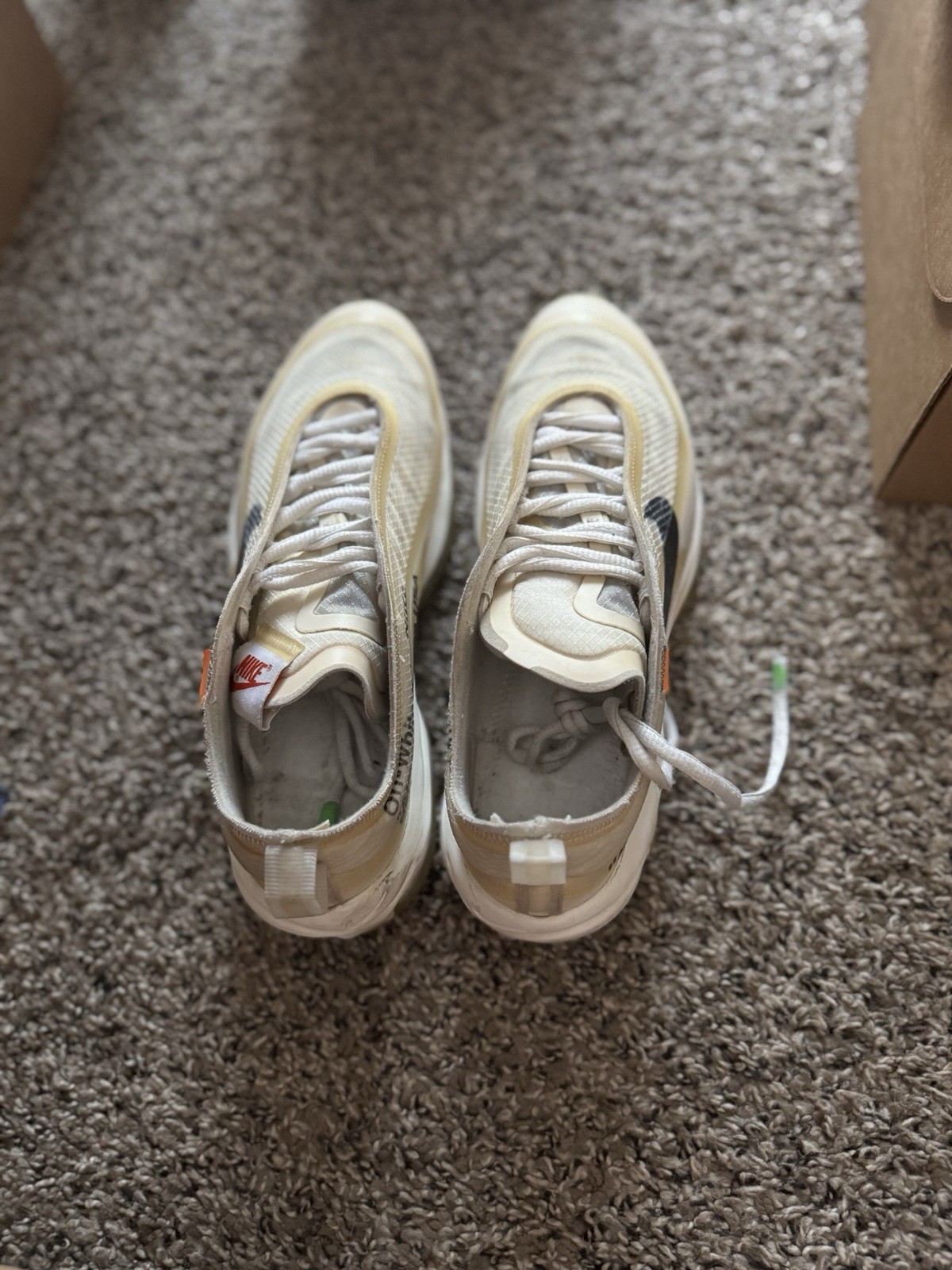 OFF WHITE X NIKE Taglia 7 Donna Nike Off White x Air Max 97 OG The Ten fortemente indossate senza solette