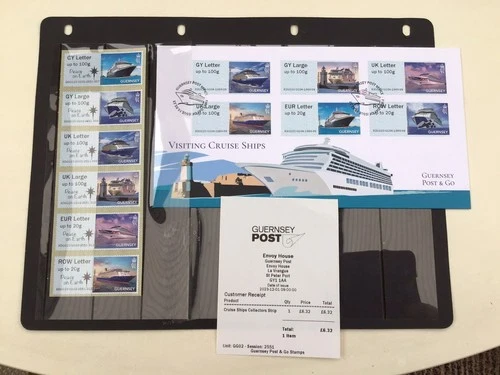 2023 Guernsey Cruise Ships Post & Go  Collectors Strip Mint and FDC Free post