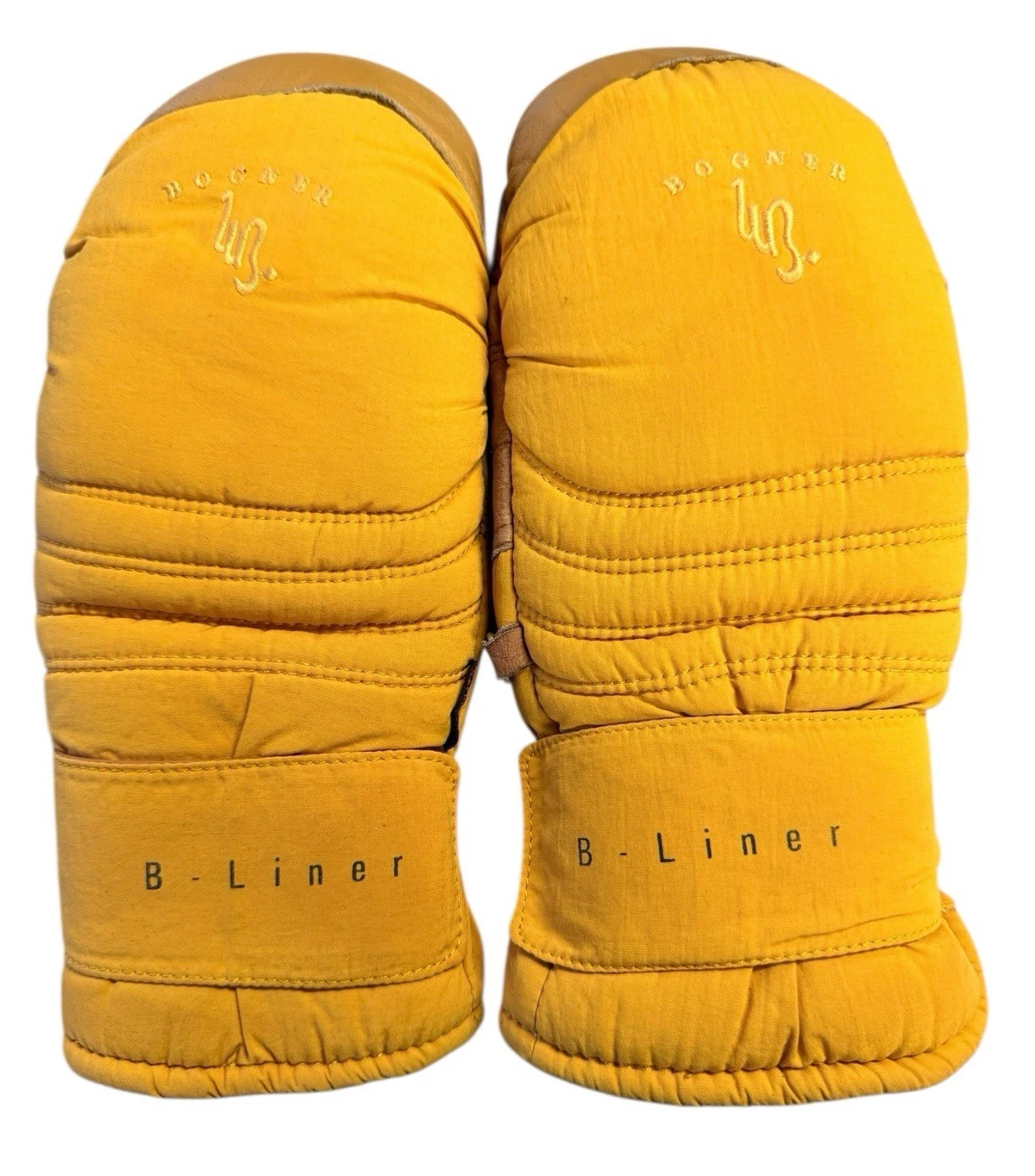 BOGNER Vintage B-Liner Mittens Size Medium Mustard Yellow Ski Snowboard Outdoors