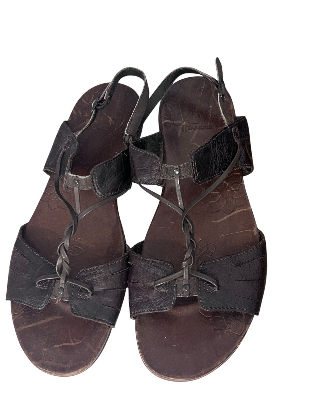 Scarpe sandalo donna Merrell Micca pelle marrone taglia 11 cinturino Gorpcore