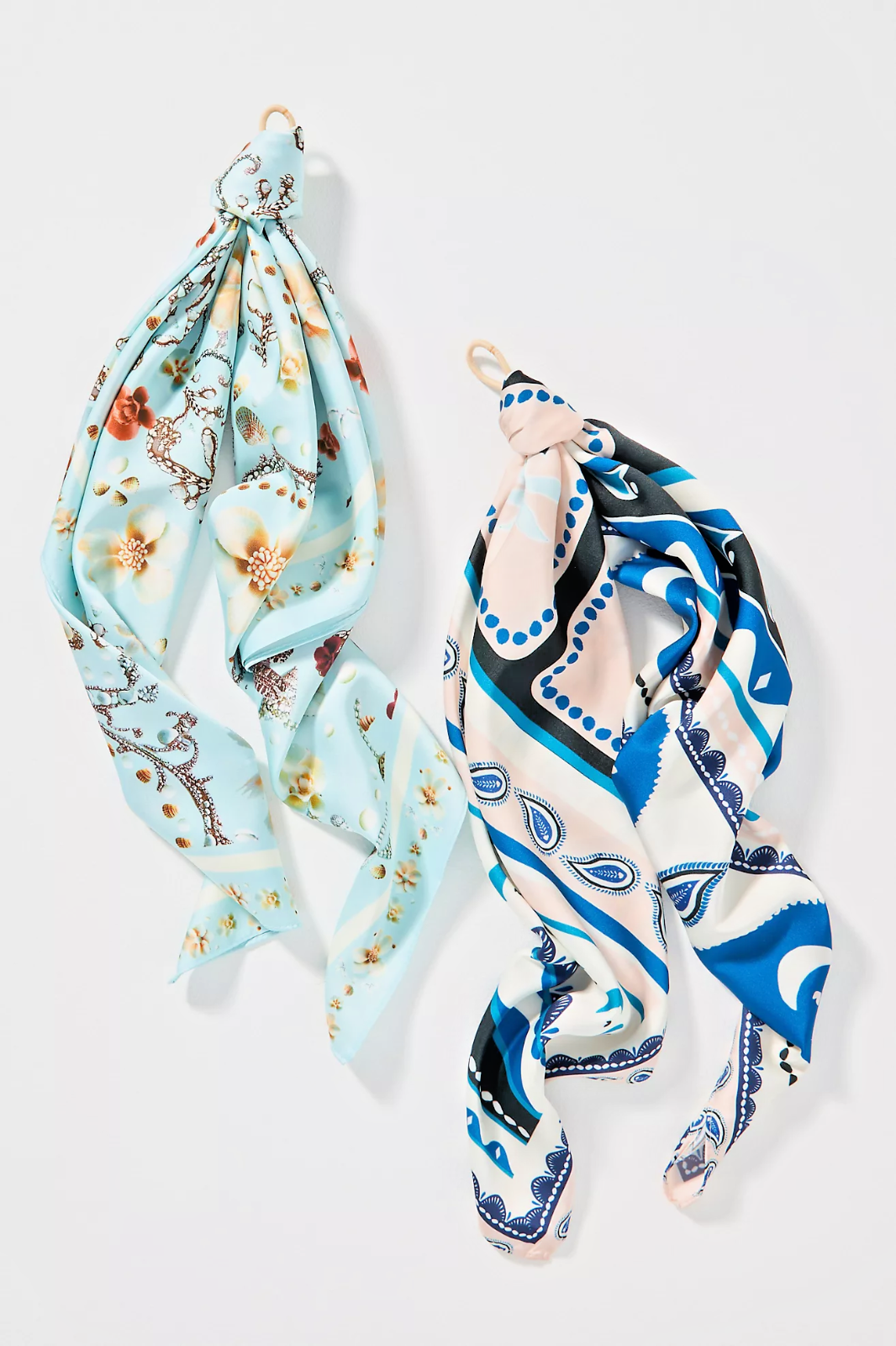 NWT Anthropologie 3 sets of 2 Patterned SILKY Scarves SCARF PALM For Roxy 3918