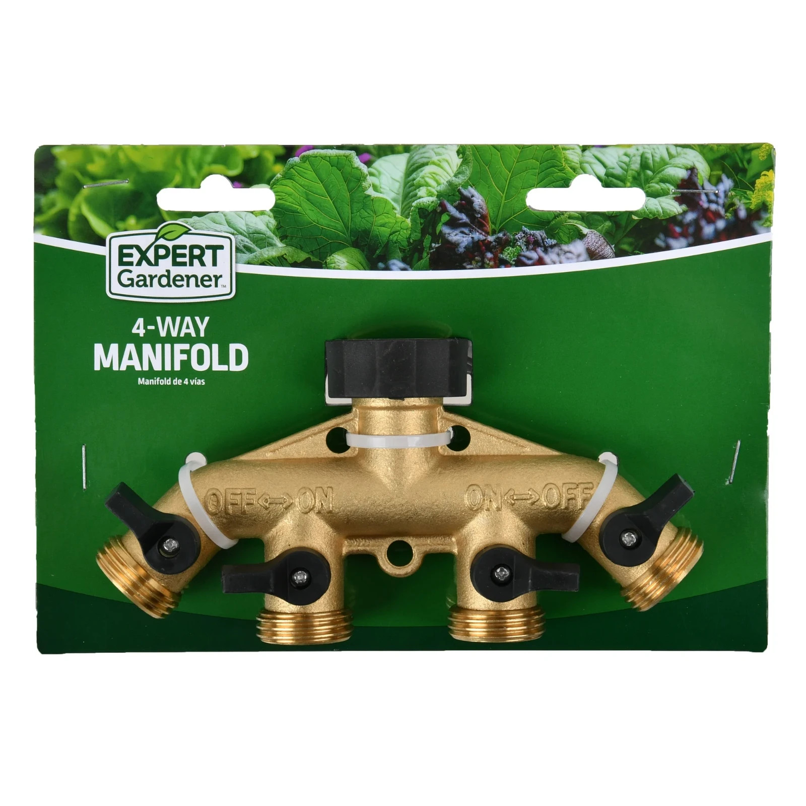 *New* Expert Gardener Brass 4-Way Hose Faucet Manifold
