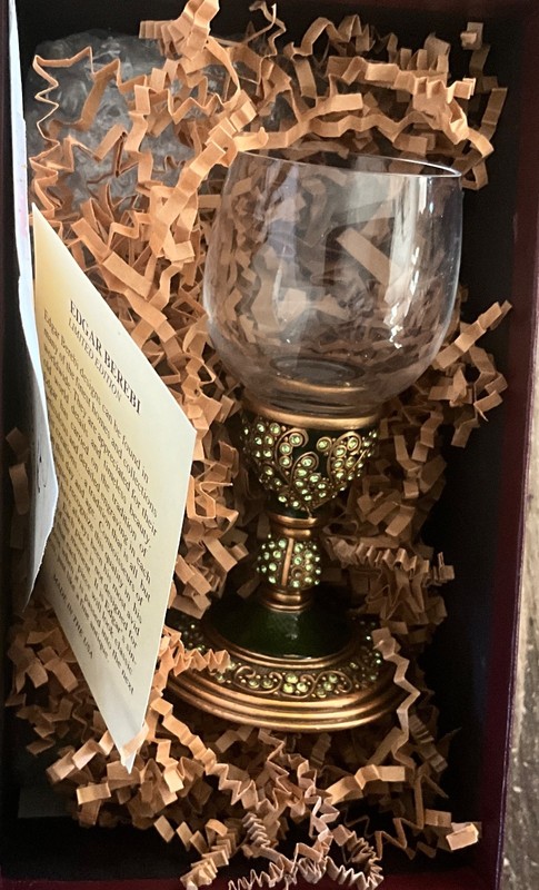 Edgar Berebi Wine Goblet Enameled Jeweled Metal Stem Short stem w/ bowl