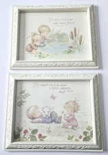 Vtg Homco DBGCI Resin Framed Pictures Psalm 104:31 23:2 Children Nursery Decor