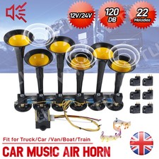 120dB Air BASURI Horn HDV 6 Trumpet Truck Lorry Bus 22 melody Music Horn