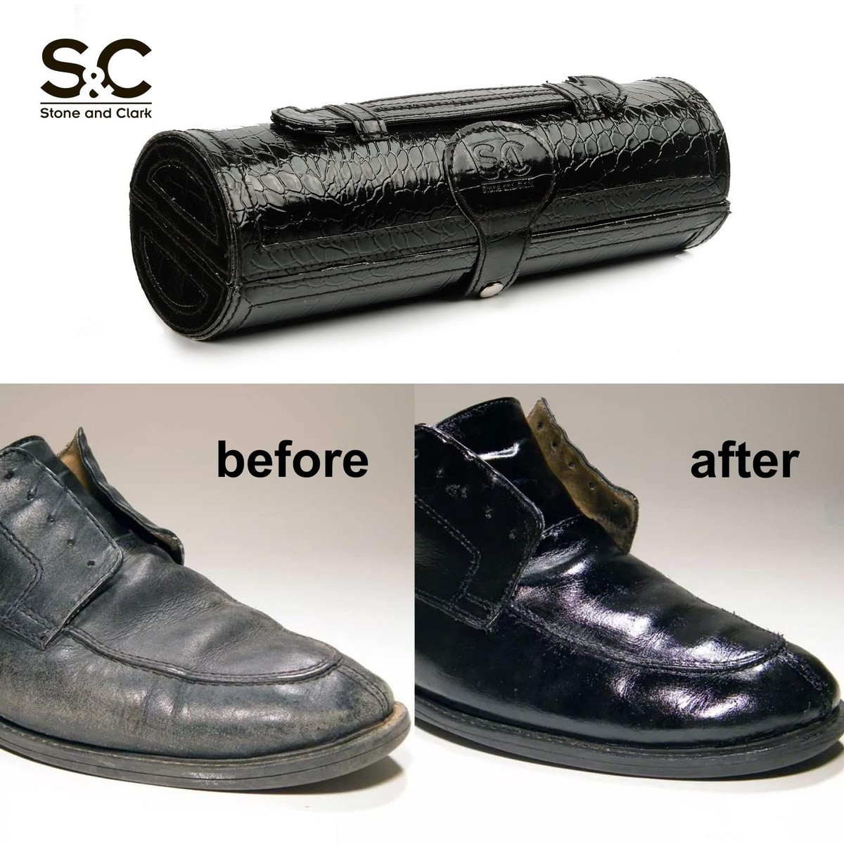 12PC Shoe Polish Care Kit, Leather Shoe Shine Kit with Brown Wax