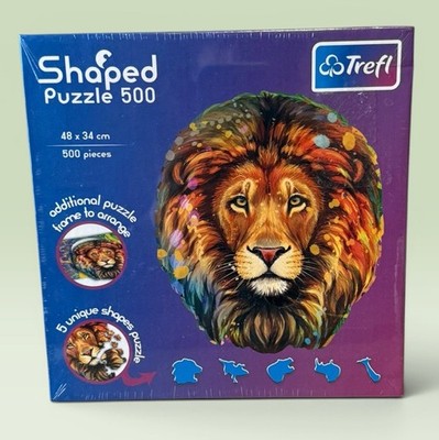 NEU Trefl Formpuzzle 500 Teile Puzzle Einzigartige Formteile Löwenkopf NEU