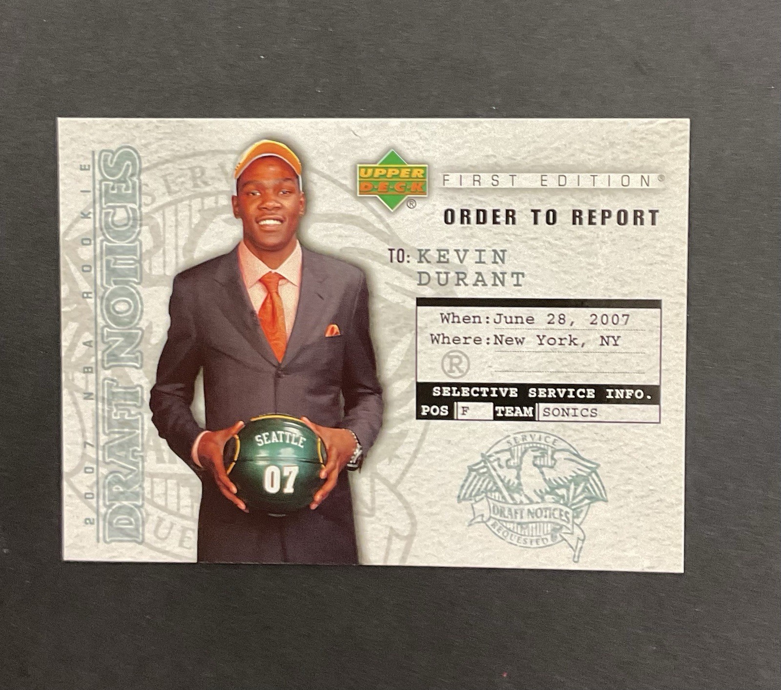 2007-08 Upper Deck First Edition Kevin Durant #DN2 Draft Notices RC SuperSonics