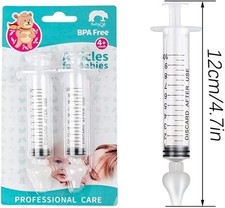 4Pcs Nasal Aspirator Syringe Nose Cleaner Kit for Baby Infants White Safe