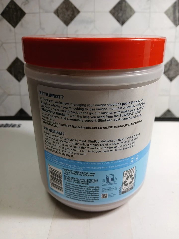 Mezcla de batido Slim Fast Original Reemplazar Comida Cremosa Leche Choco 12,83 g Exp 5/15/2026 Foto 3 de 4