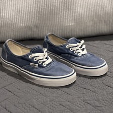 Vans Blue Canvas Lace-Up Low Top Sneakers Rubber Sole Round Toe