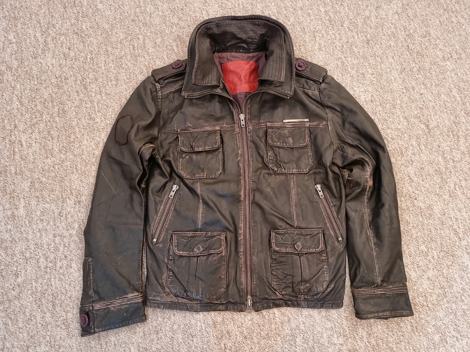Superdry Vintage Leather Jacket Large