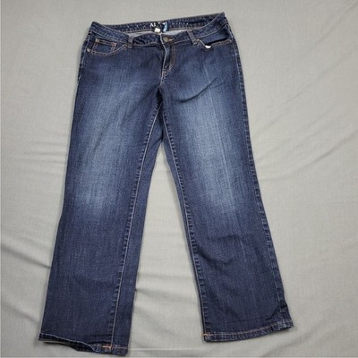 Apt 9 Modern Fit Women Dark Wash Straight Leg Jeans Size 10 Cropped